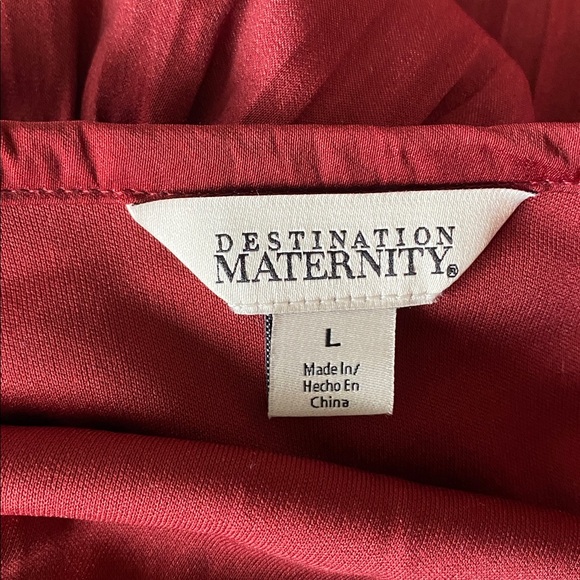 DESTINATION MATERNITY Maxi Dress Womens Sz Large Red Tiered Dress - Picture 6 of 6